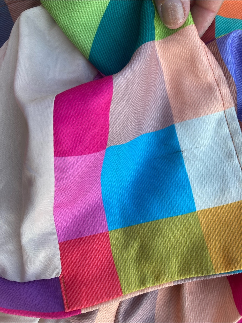 Rainbow plaid trench coat dress plus size 3x the gap asos fans - Picture 11 of 13